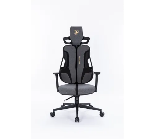 Кресло Cactus CS-CHR-DUO-GYBK серый/черный с подголов. крестов. сталь
