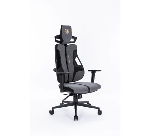 Кресло Cactus CS-CHR-DUO-GYBK серый/черный с подголов. крестов. сталь