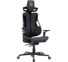 Кресло Cactus CS-CHR-DUO-BBK черный кожзам с подголов. крестов. алюминий