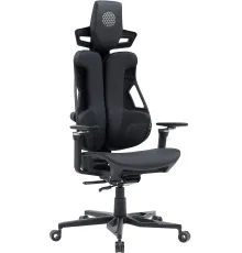 Кресло Cactus CS-CHR-DUO-BBK черный кожзам с подголов. крестов. алюминий