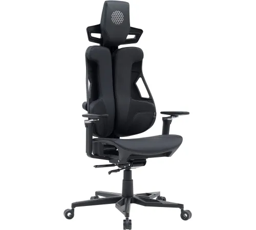 Кресло Cactus CS-CHR-DUO-BBK черный кожзам с подголов. крестов. алюминий