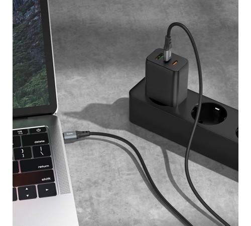 Кабель Hoco Spear X86 TYPE-C TO TYPE-C USB Type-C (m)-USB Type-C (m) 1м черный коробка Кабель Hoco Spear X86 TYPE-C TO TYPE-C USB Type-C (m)-USB Type-C (m) 1м черный коробка