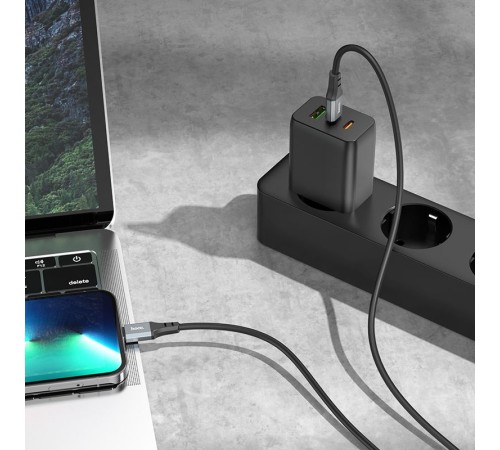 Кабель Hoco X92 Honest PD USB-C-Lightning (m) 3м черный коробка Кабель Hoco X92 Honest PD USB-C-Lightning (m) 3м черный коробка