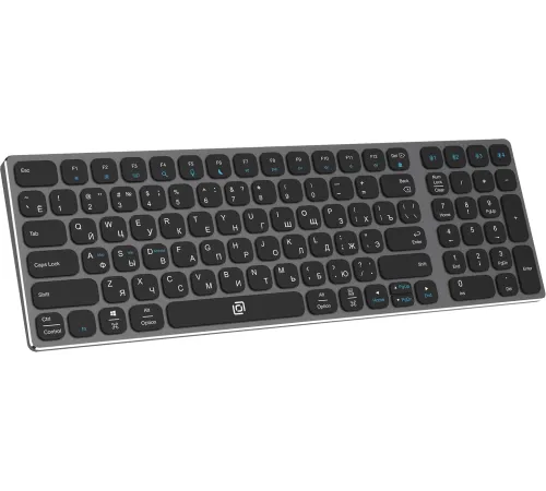Клавиатура Оклик K767W черный/серебристый USB беспроводная BT/Radio slim Multimedia (2002135)
