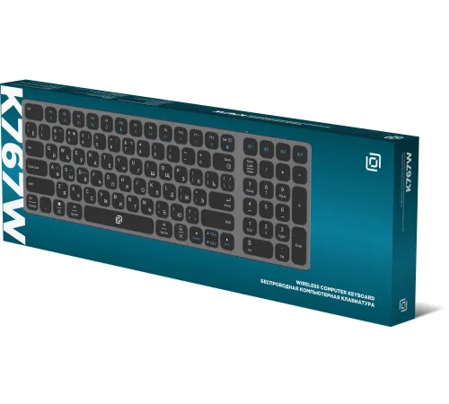 Клавиатура Оклик K767W черный/серебристый USB беспроводная BT/Radio slim Multimedia (2002135)