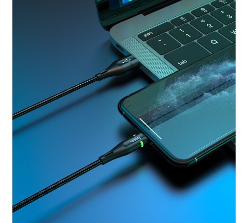 Кабель Hoco U93 Shadow iP U93 SHADOW IP USB (m)-Lightning (m) 1.2м черный коробка Кабель Hoco U93 Shadow iP U93 SHADOW IP USB (m)-Lightning (m) 1.2м черный коробка