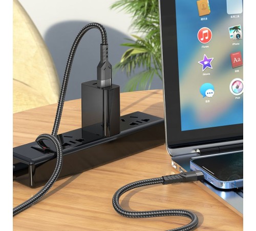 Кабель Hoco U110 iP USB (m)-Lightning (m) 1.2м черный коробка Кабель Hoco U110 iP USB (m)-Lightning (m) 1.2м черный коробка