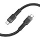 Кабель Hoco U110 Type-C to Type-C USB Type-C-USB Type-C 1.2м черный коробка