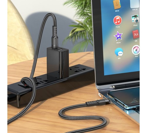 Кабель Hoco U110 Type-C to Type-C USB Type-C-USB Type-C 1.2м черный коробка Кабель Hoco U110 Type-C to Type-C USB Type-C-USB Type-C 1.2м черный коробка