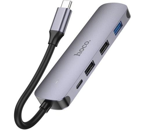 Разветвитель USB-C Hoco HB27 4порт. серый Разветвитель USB-C Hoco HB27 4порт. серый
