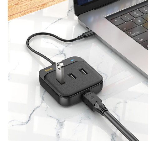 Разветвитель USB-C Hoco HB35 4порт. черный Разветвитель USB-C Hoco HB35 4порт. черный