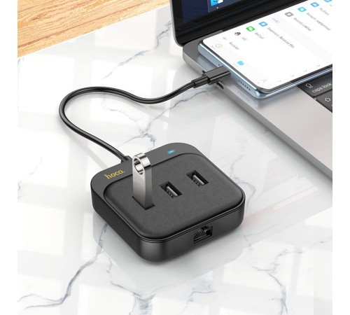 Разветвитель USB-C Hoco HB35 4порт. черный Разветвитель USB-C Hoco HB35 4порт. черный
