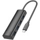 Разветвитель USB-C Hoco HB41 Type-C 4порт. черный