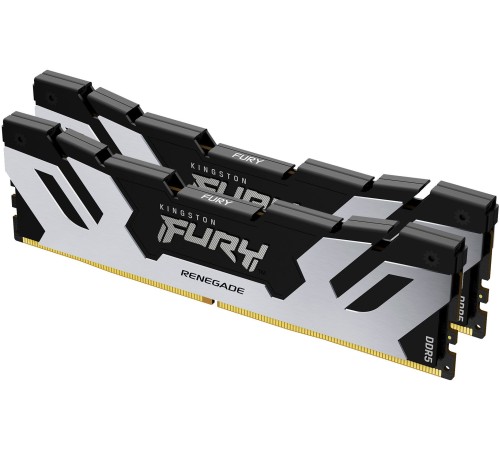 Память DDR5 2x32GB 6400MHz Kingston KF564C32RSK2-64 Fury Renegade Silver XMP RTL Gaming PC5-51200 CL32 DIMM 288-pin 1.4В kit dual rank с радиатором Ret