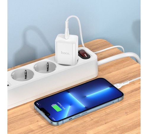 Сетевое зар./устр. Hoco N27 White 20W (PD+QC+AFC) USB-C белый