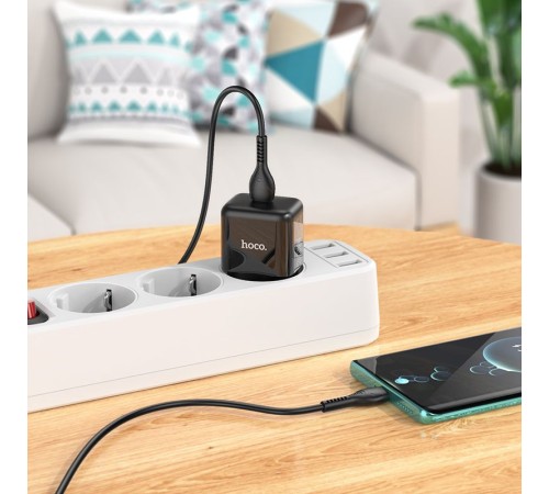 Сетевое зар./устр. Hoco N32 Glory Black 30W (PD+QC+AFC) USB-C универсальное черный