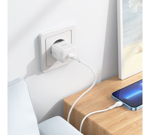 Сетевое зар./устр. Hoco N32 Glory White 30W (PD+QC+AFC) USB-C универсальное белый