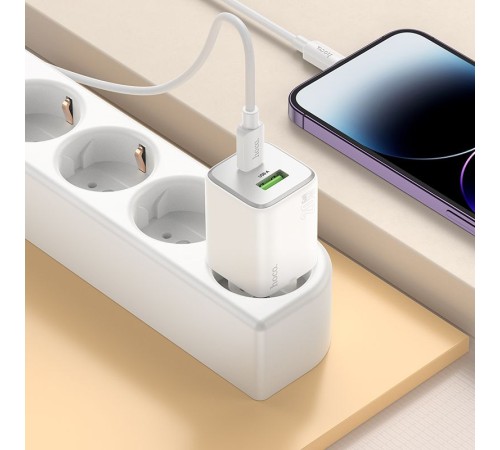 Сетевое зар./устр. Hoco N41 Almighty White 20W 3A (PD+QC+AFC) универсальное белый