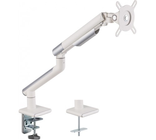 Кронштейн для мониторов Ultramounts UM713W белый 17"-32" макс.9кг крепление к столешнице поворот и наклон Кронштейн для мониторов Ultramounts UM713W белый 17"-32" макс.9кг крепление к столешнице поворот и наклон