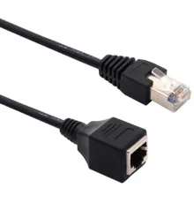 Патч-корд Buro BU-C5EXTND-2M-B UTP cat5E 2м черный RJ-45 (m)-RJ-45 (f)