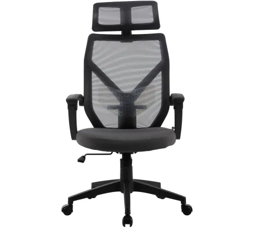Кресло Cactus CS-MC414-GY черный/серый сетка/ткань с подголов. крестов. пластик