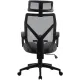 Кресло Cactus CS-MC414-GY черный/серый сетка/ткань с подголов. крестов. пластик