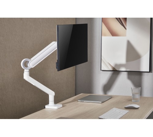 Кронштейн для мониторов Ultramounts UM719W белый 17"-35" макс.10.5кг крепление к столешнице поворот и наклон Кронштейн для мониторов Ultramounts UM719W белый 17"-35" макс.10.5кг крепление к столешнице поворот и наклон