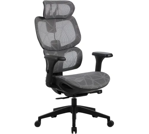 Кресло Cactus CS-MC555-GY черный/серый сетка с подголов. крестов. пластик пластик черный