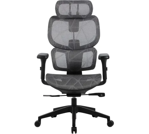 Кресло Cactus CS-MC555-GY черный/серый сетка с подголов. крестов. пластик пластик черный