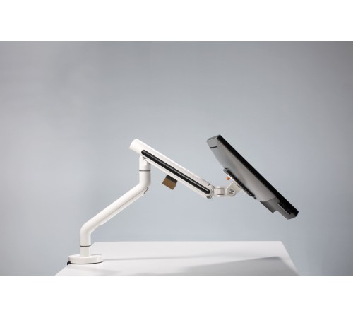 Кронштейн для мониторов Ultramounts UM725W белый 17"-32" макс.9кг крепление к столешнице поворот и наклон Кронштейн для мониторов Ultramounts UM725W белый 17"-32" макс.9кг крепление к столешнице поворот и наклон