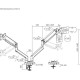 Кронштейн для мониторов Ultramounts UM731 черный 17"-35" макс.16кг крепление к столешнице поворот и наклон