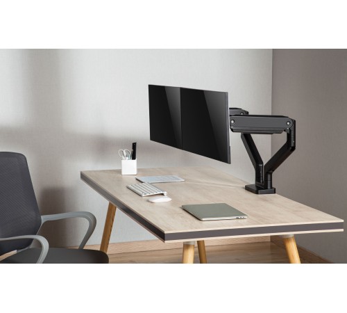 Кронштейн для мониторов Ultramounts UM731 черный 17"-35" макс.16кг крепление к столешнице поворот и наклон