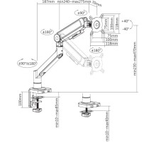 Кронштейн для мониторов Ultramounts UM732BR черный 17"-32" макс.8кг настольный поворот и наклон