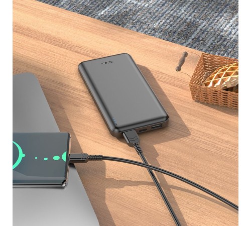 Мобильный аккумулятор Hoco J100 High-ranking 10000mAh 2.1A 2xUSB-A черный