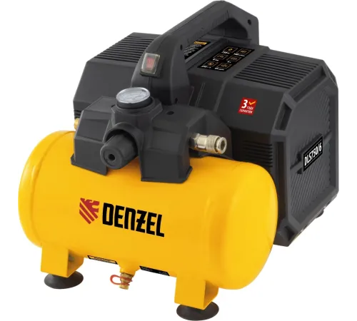 Компрессор DLS750/6 безмасляный малошумный 750 Вт, 140 л/мин,ресивер 6 л// Denzel Компрессор DLS750/6 безмасляный малошумный 750 Вт, 140 л/мин,ресивер 6 л// Denzel