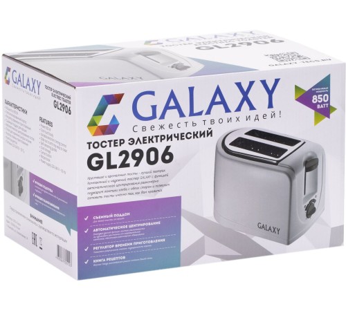 Тостер Galaxy Line GL 2906 850Вт белый Тостер Galaxy Line GL 2906 850Вт белый