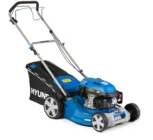 HYUNDAI [L 4620S] Бензиновая газонокосилка {Самоходная, двигатель Hyundai ICV145,4-х такт, 3.8 л.с./145 см3, Ширина среза 45,7 см, Высота среза 25-75 мм, 25,2 кг }