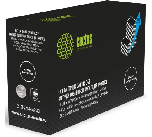 Картридж лазерный Cactus CS-CF226X-MPSXL CF226/Canon 052H черный (15000стр.) для HP LJ Pro MFP M426dw/M426fdw/M426fdn/M402dn/M402n/M402d/M402dw; Canon imageCLASS LBP214dw/LBP215dw/MF426dw/MF424dw/MF429dw
