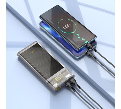 Мобильный аккумулятор Hoco J103 Discovery edition Gray 10000mAh QC/PD 22.5W 3A 2xUSB-A/USB-C серый Мобильный аккумулятор Hoco J103 Discovery edition Gray 10000mAh QC/PD 22.5W 3A 2xUSB-A/USB-C серый