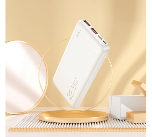 Мобильный аккумулятор Hoco J101 Astute white 10000mAh QC/PD 3A 2xUSB-A/USB-C серый Мобильный аккумулятор Hoco J101 Astute white 10000mAh QC/PD 3A 2xUSB-A/USB-C серый