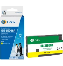 Картридж струйный G&G GG-3ED69A 712 желтый (29мл) для HP DesignJet T650/T630/T250/T230/T210/Studio Plotter Printers