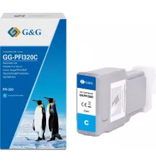 Картридж струйный G&G GG-PFI320C PFI-320C голубой (300мл) для Canon imagePROGRAF TM-200/200MFP/205/300/300MFP/305