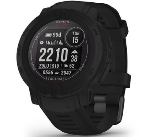 Смарт-часы Garmin Instinct 2 Solar 23мм 2.3" AMOLED корп.черный силикон рем.черный (010-02627-03)