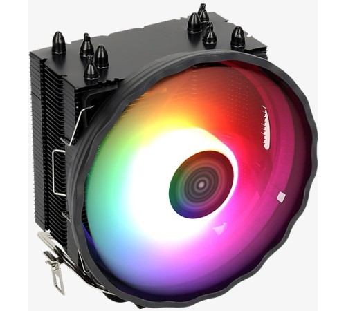 Устройство охлаждения(кулер) Aerocool Rave 4 ARGB PWM 4P Soc-AM5/AM4/1151/1200/1700 4-pin 18-27dB Al+Cu 130W 570gr LED Ret