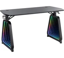 Стол игровой Cactus CS-GMD-BK-RGB столешница МДФ черный каркас черный 136x60x75см