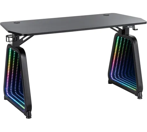 Стол игровой Cactus CS-GMD-BK-RGB столешница МДФ черный каркас черный 136x60x75см
