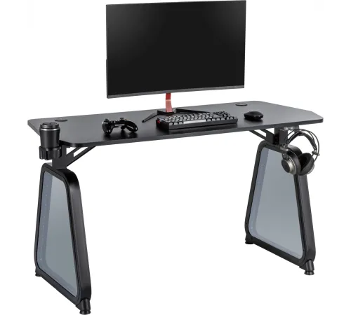 Стол игровой Cactus CS-GMD-BK-RGB столешница МДФ черный каркас черный 136x60x75см