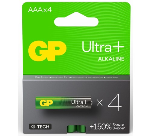 Батарея GP Ultra Plus Alkaline 24AUPA21-2CRSB4 AAA (4шт) блистер