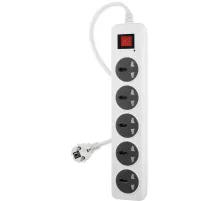 Сетевой фильтр Buro 500UNH-5-WG 5м (5 розеток) белый/серый (коробка)