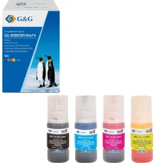 Чернила G&G GG-101BKCMY-45ml*4 101BKCMY голубой/пурпурный/желтый/черный набор 4x45мл для Epson EcoTank L4150/L4156/L4160/L4250/L4260/L4266/L6160/L6170/L6176/L6190/L6260/L6270/L6276/L6290